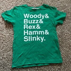 Green Kids T-Shirt with Toy Story Characters